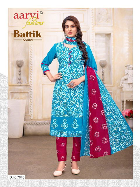 Aarvi Battik Queen Vol 1 Casual Wear Wholesale Cotton Dress Material
